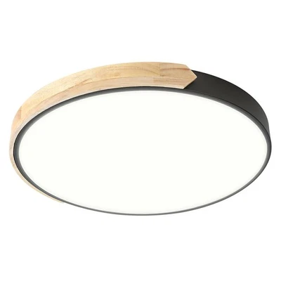 LED Deckenleuchte Dimmbar und farbverstellbar mit Fernbedienung Holzrand Lampe - Bild 1 von 4