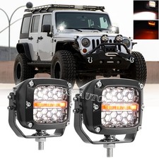 3 White Led Cube Pod Work Light Fog Spot For Utv Atv Jeep Truck Offroad Driving