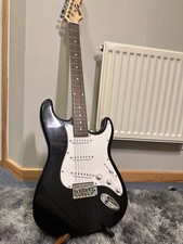 RockJam Black Solid Body 6-String Right-Handed Electric Guitar