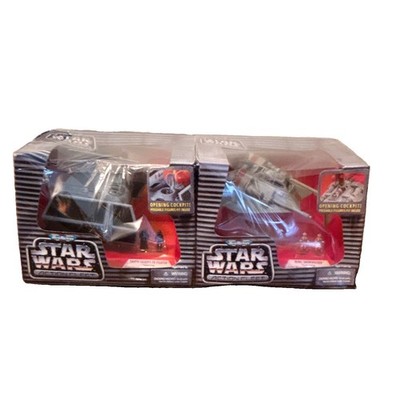 Galoob Action Fleet Star Wars Rebel Snowspeeder & Darth Vader TIE Fighter Set.