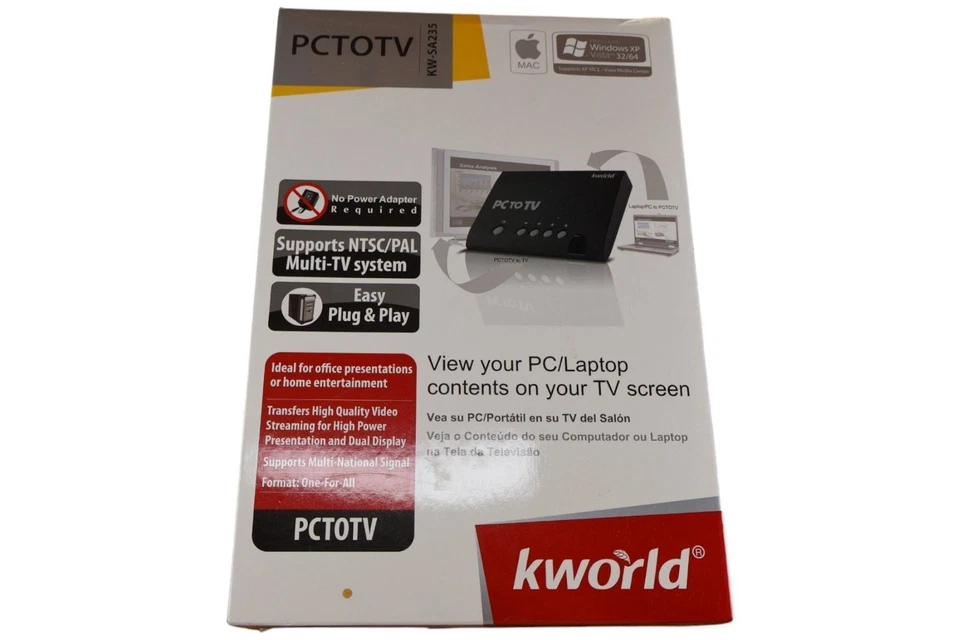 kworld PCtoTV KW SA235 VGA to Composite S Video Converter USB Powered NTSC PAL - Image 3 of 4