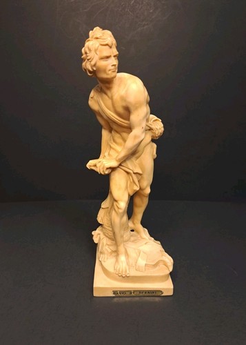 Italian Sculpture A. Santini Statue of David Italy 9.5" - Picture 2 of 17