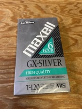 MAXELL New GX-Silver T-120 High Quality 6 Hour Blank VHS Tape - Still Sealed