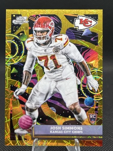 2025 Topps Chrome Cosmic Football Josh Simmons Gold Laser Rookie Refractor /50
