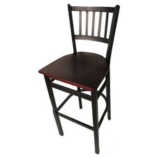 Oak Street Mfg SL20901MH Verticalback Barstool w/Mahogany Wood Seat