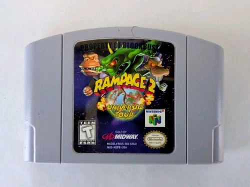 Rampage 2 Universal Tour Nintendo 64 N64 Game Cartridge Only TESTED & WORKS!