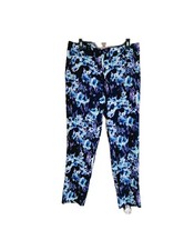 Ann Taylor Women's Multicolor Floral Print Mid Rise Trouser Pants Sz 10