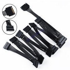 NEW SATA Power 15 Pin 1 Male To 12 Female Splitter Hard Drive Cable Fits HDD SSD