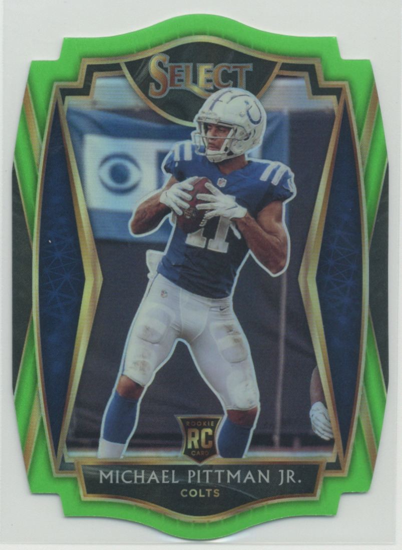 Michael Pittman Jr. 2020 Select Premier Die-Cut Neon Green Prizm RC Rookie #162