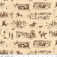 John Wayne American West Main Cream Cotton Fabric