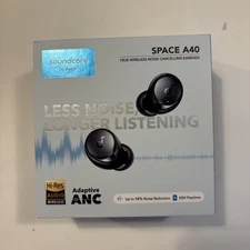 Soundcore by Anker Space A40 Noise Cancelling Wireless Earbuds, A3936012  Black