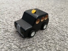 Plan City Black Taxi Cab  Wooden Toy