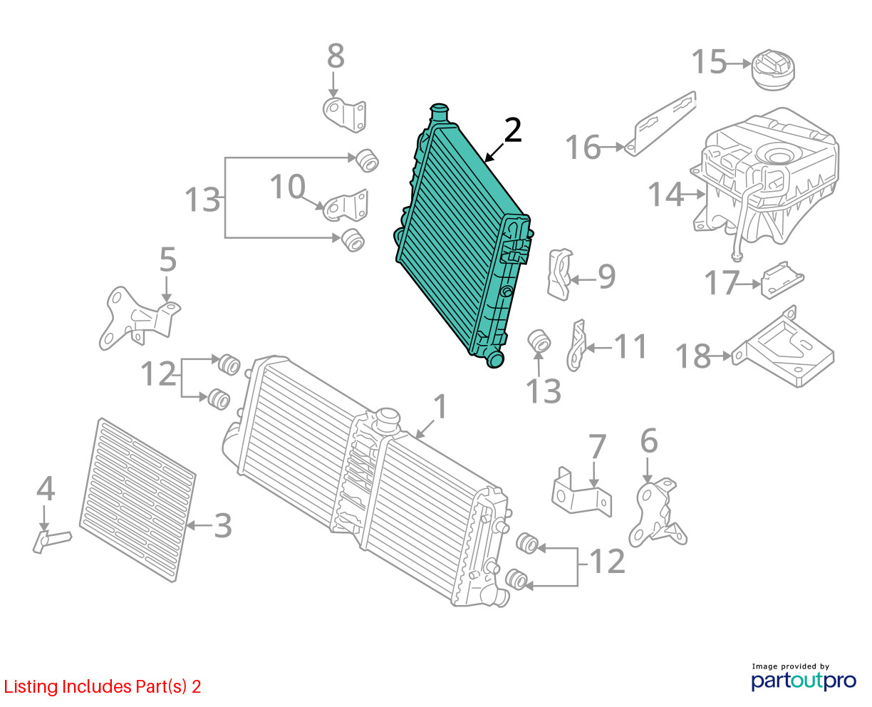 2008-2015 Audi R8 42 Spyder Auxiliary Radiator Cooler Cooling 34k Miles *NOTE*