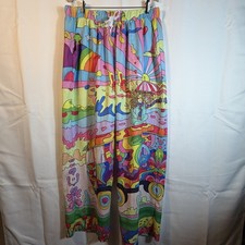 Psychedelic Print Pants Hippy Boho Artsy 60  s Groovy Retro Maximalist Bright P1