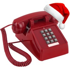 Retro Red Landline Phone, Vintage Corded Phone for Landline, Old House Phone,...