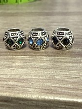 European Large Hole Spacer Beads With Stones 15 Pieces. S10