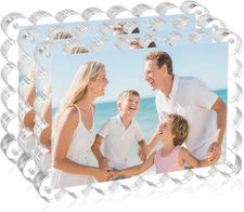 BP4U 4x6/5x7 Acrylic Picture Frames, Desktop Magnetic Double Sided Photo Frames