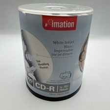 100 Blank 1x-52x White Thermal Hub Printable CD-R Disc 700MB Music Photos Data