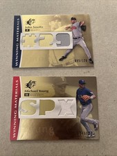 2008 SPx Winning Materials Michael Young #WM-MY 143/150 John Smoltz 95/125 WM-SM
