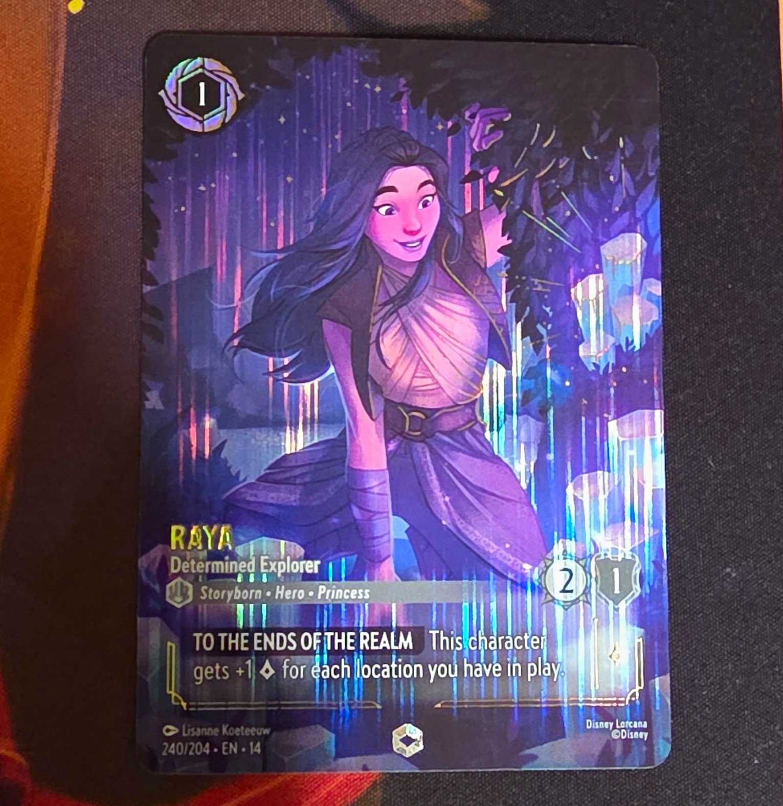 Disney Lorcana Raya - Determined Explorer Enchanted Holo First Chapter 240/204