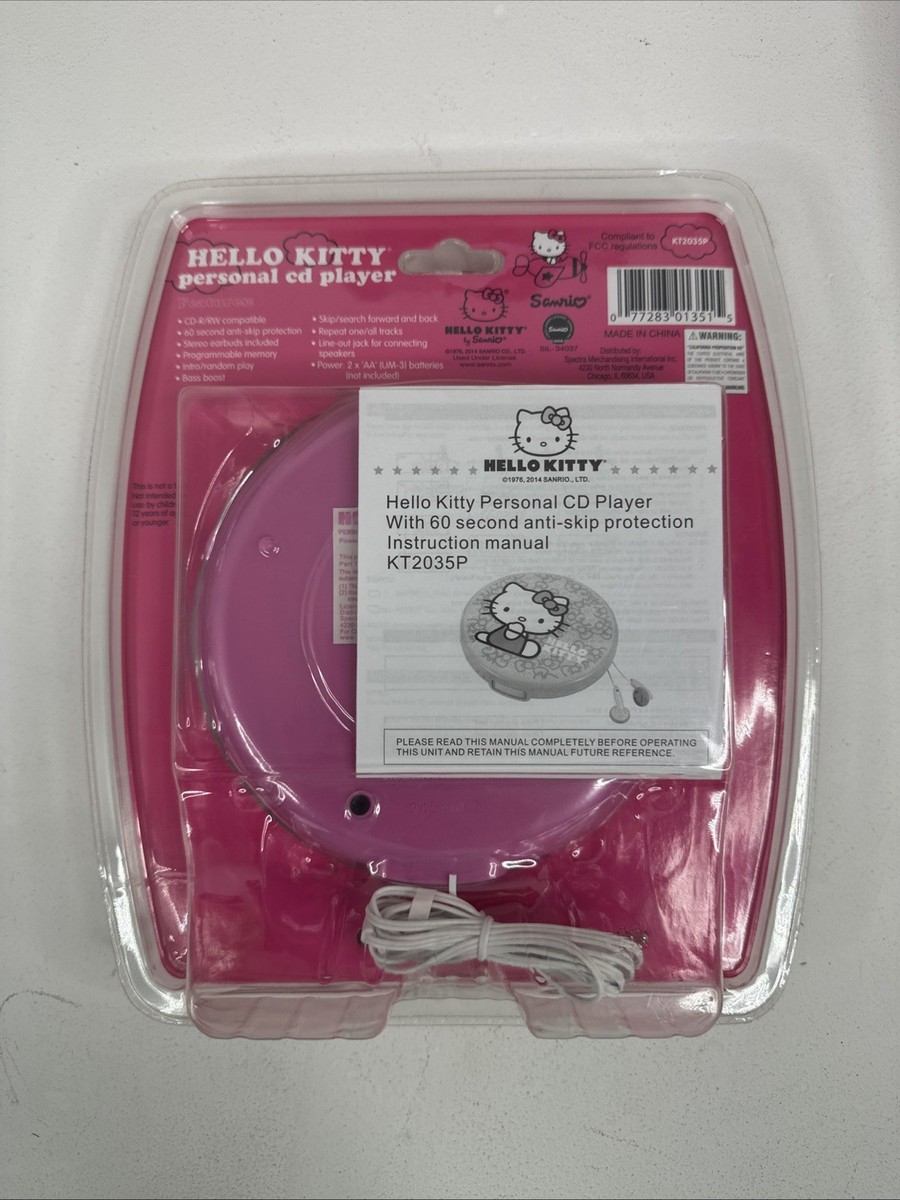 Hello Kitty Sanrio Personal Cd Player With Headphone Jack Pink