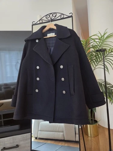 For Me 2050 100% Wool Pea Coat, Button Accents - product listing photo