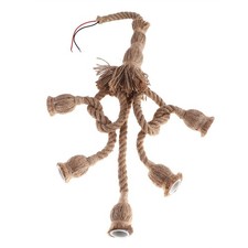 5 Head Vintage Hanging Hemp Rope For Light Retro Lamp Ceiling Pendant E27 Ba BL