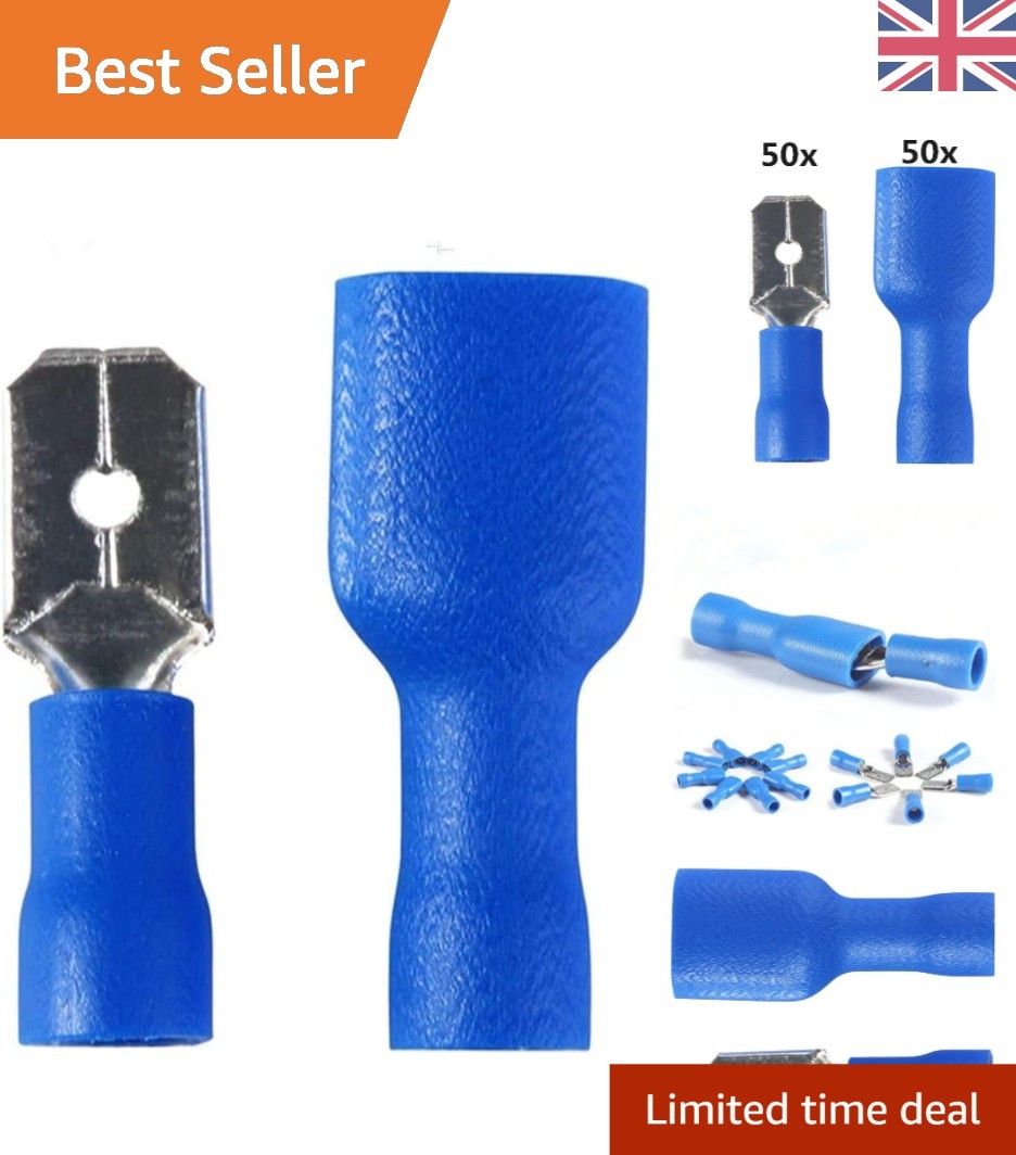 High-Quality 100 Crimp Connectors - Copper & PVC for Versatile Applications