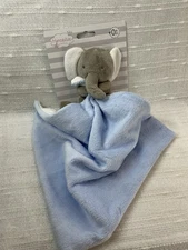 Munequitas Elephant Comforter Baby Security Blanket Blue Gray Lovey Nunu Grey