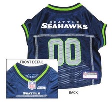 NEW Seattle Seahawks Official Blue Mesh NFL Dog Jersey Size LARGE