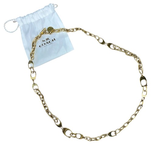 Coach gold-tone Link chain chunky Monograhm necklace purse chain 17” | eBay
