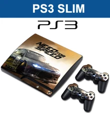PS3 SLIM EDITION Themed Decal Sticker Skin  Wrap Vinyl + Controller