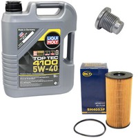 MotoröL Set 5W-40 5 Liter + ÖLfilter SH 4053 P + Schraube FüR Opel Vivaro 2.0