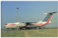 Postcard Airline CUBANA IIyushin IL-76MD CU-T1258 VTG CC10.