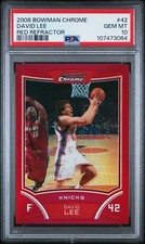 David Lee 2008-09 Bowman Chrome #42 RED Refractor /5 PSA 10 ULTRA RARE POP 1
