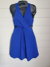 EXPRESS BLUE CRISSCROSS CUTOUT FIT AND FLARE DRESS sz 2 NEW WITH TAGS! SEXY!!!