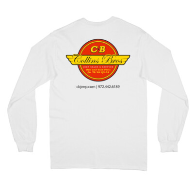 Collins Bros Jeep Original Logo Long Sleeve Tee Shirt - White | eBay