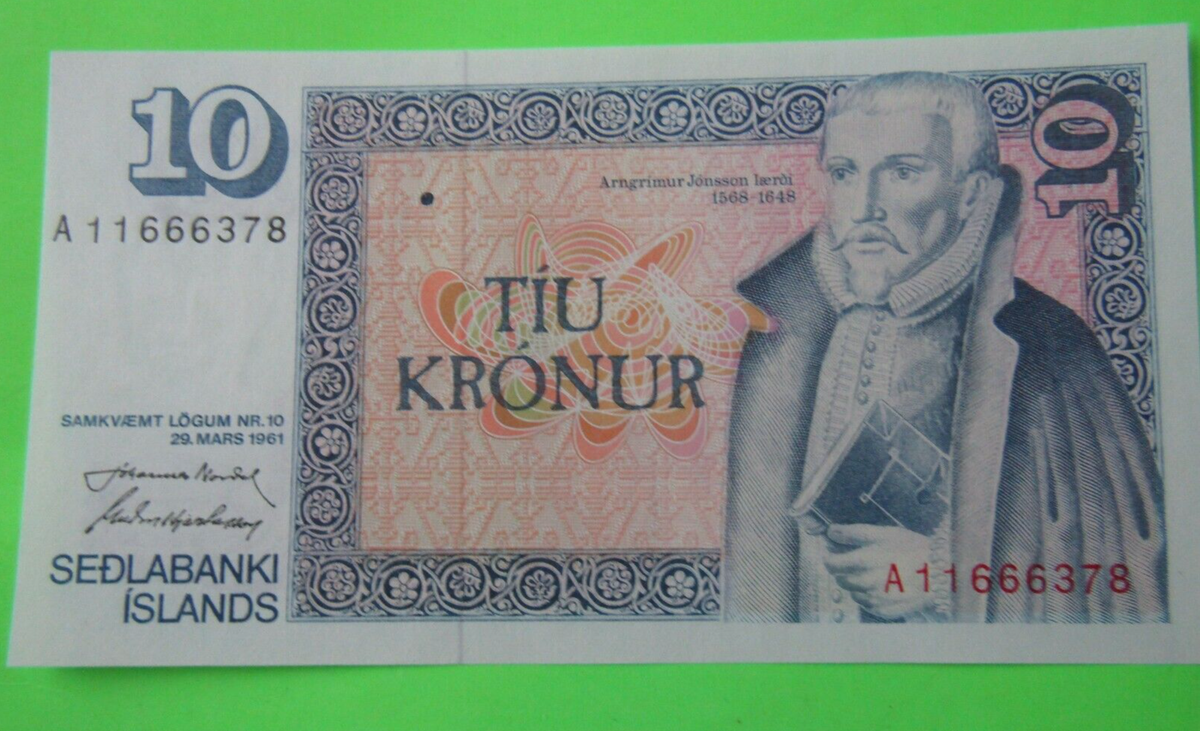 10 Kronur ISLANDA 1961 P.48a B63_0838 Banconote