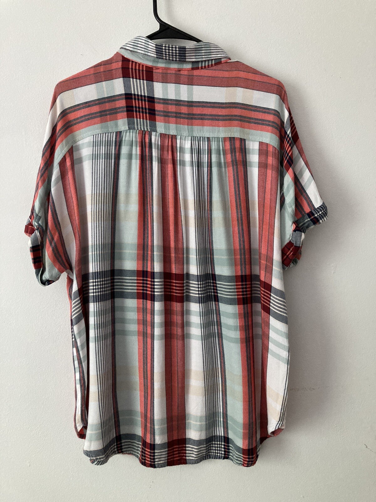 Universal Thread Plaid Button-Down Blouse, XL - image 2