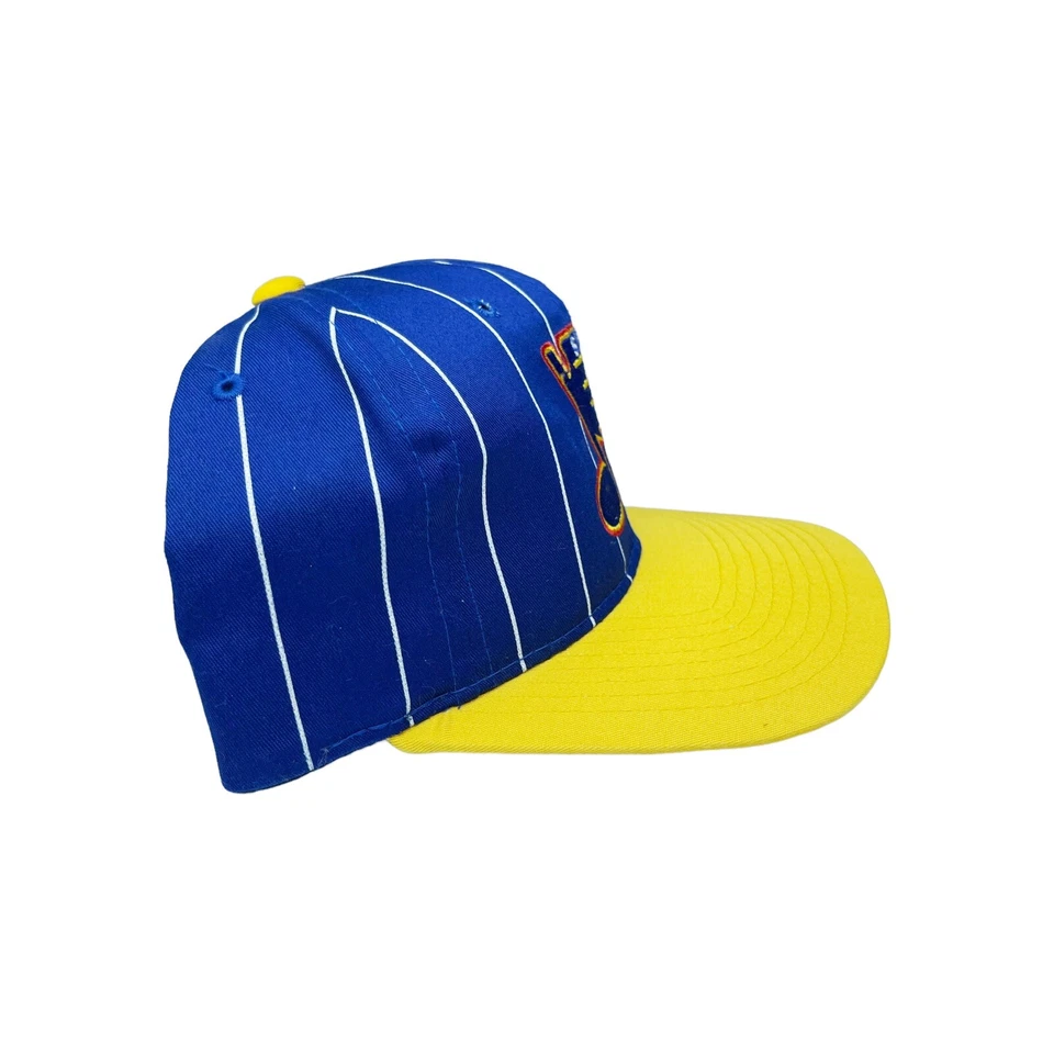 VTG RARE NHL ST LOUIS BLUES STARTER TWO TONE PINSTRIPED SNAPBACK HAT CAP - Image 2 of 4