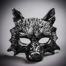 Wild Wolf Animal Full Face Masquerad Halloween Party Men Women Mask Black Silver