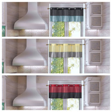 1PC VALANCE HEIDI 2 TONE COLOR SMALL PANELS WINDOW CURTAIN DRAPE TIER 24" LONG