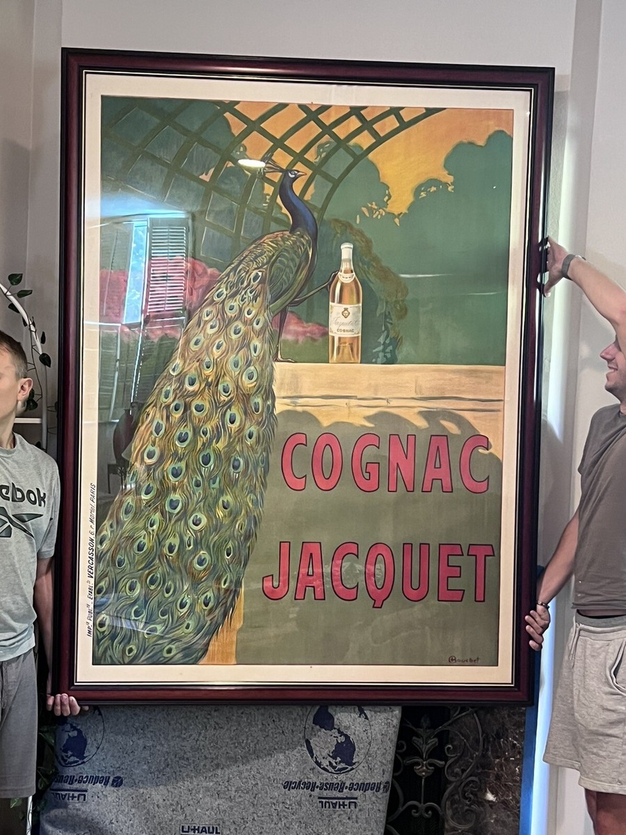 chaconポスター Vintage Original Large Framed Art Deco Poster Cognac Jacquet