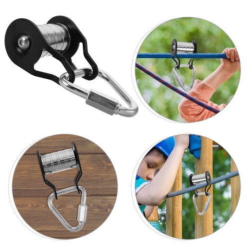 1 Set Kids Zipline Pulley Metal Pulley For Slacklines Climbing And Outdoor