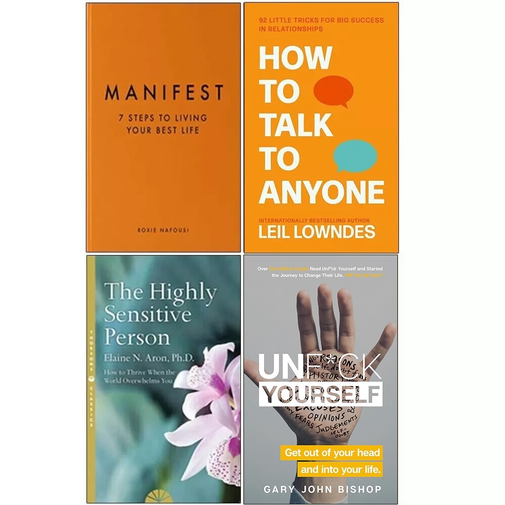 Manifest, How to Talk, Highly Sensitive Person, Unf*ck Yourself 4 Book Set NEW
