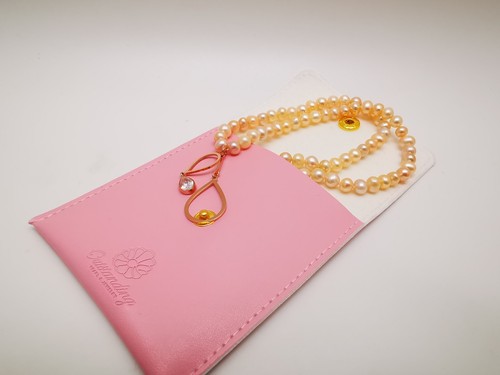 Real Natural 7mm Peachy Sea Pearl Beads Necklace 9ct Rose Gold Filled Pendant - Picture 17 of 17