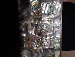 Gorgeous Abalone Shell Inlaid Mosaic Jewelry Trinket Box Rosewood Lined 5x3"
