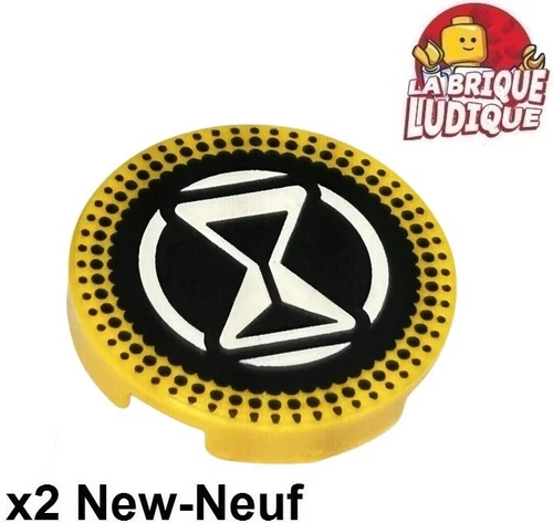 LEGO 2x Kachel Rund Verziert 2x2 Eieruhr Sanduhr Bright Frei Orange 14769pb619