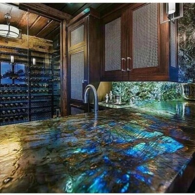 30''x18'' Labradorite Stone Table for Coffee Table/Bed Table, Countertop Slab Top