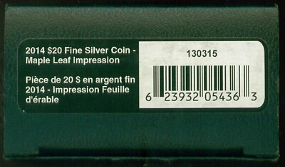 【メイプル銀貨】2014 カナダ Impression (Green) 1 oz. Fine Silver Coin - Maple Leaf Impression - Mintage
